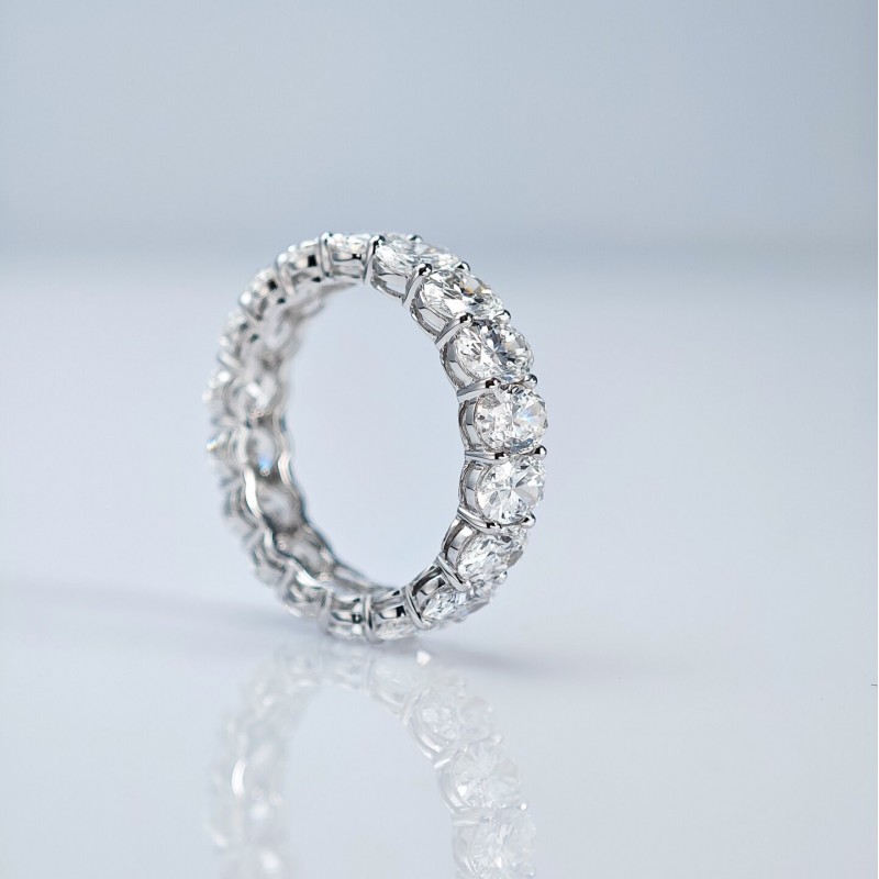 Ruif Jewelry Customized 18k White Gold Oval Shape 0.3ct Each Lab Grown Diamond Eternity Rings Engagement Wedding Band Rings Ruif Jewelry Customized 18k White Gold Oval Shape 0.3ct Each Lab Grown Diamond Eternity Rings Engagement Wedding Band Rings