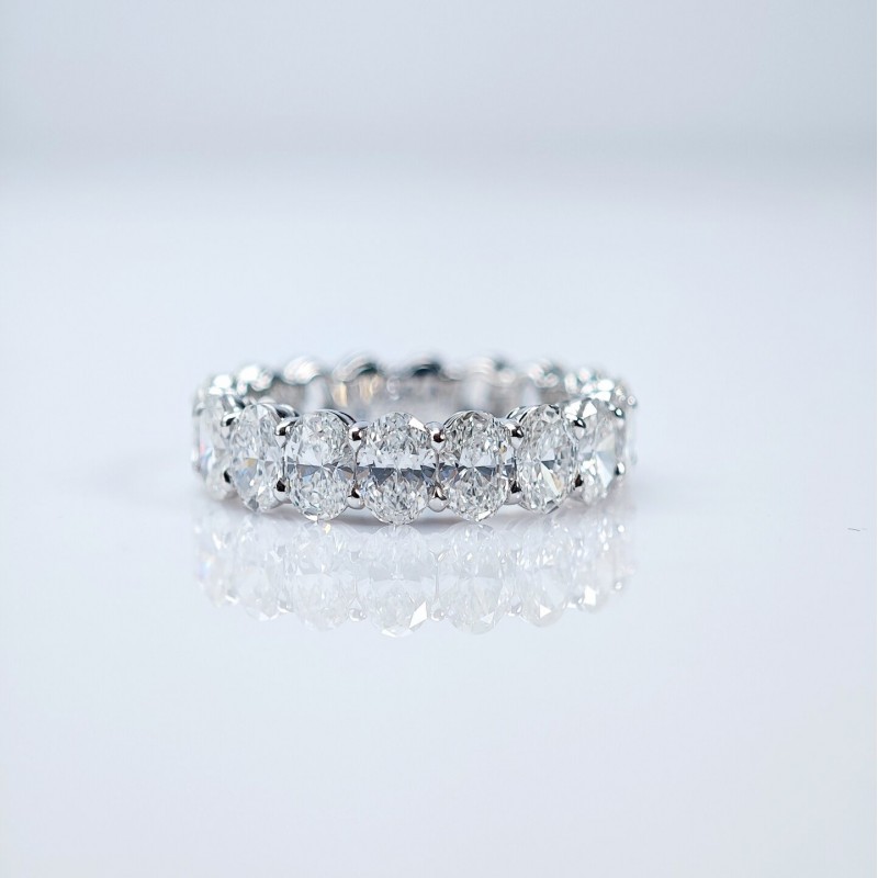 Ruif Jewelry Customized 18k White Gold Oval Shape 0.3ct Each Lab Grown Diamond Eternity Rings Engagement Wedding Band Rings Ruif Jewelry Customized 18k White Gold Oval Shape 0.3ct Each Lab Grown Diamond Eternity Rings Engagement Wedding Band Rings