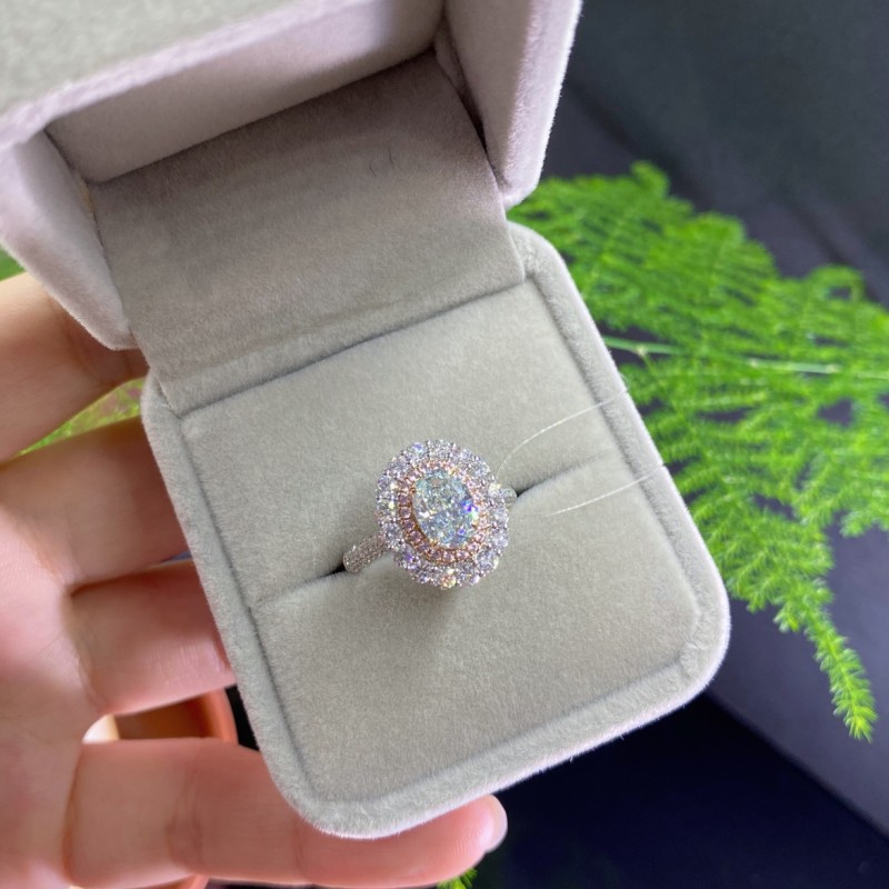 Ruif Jewelry Customized 18k White Gold 1.24ct fancy Blue Lab Grown Diamond Eternity Rings Engagement Wedding Band Rings Ruif Jewelry Customized 18k White Gold 1.24ct fancy Blue Lab Grown Diamond Eternity Rings Engagement Wedding Band Rings