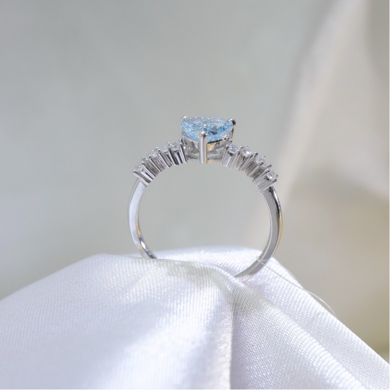Ruif Jewelry Customized 18k White Gold 0.8ct fancy Blue Lab Grown Diamond Eternity Rings Engagement Wedding Band Rings Ruif Jewelry Customized 18k White Gold 0.8ct fancy Blue Lab Grown Diamond Eternity Rings Engagement Wedding Band Rings