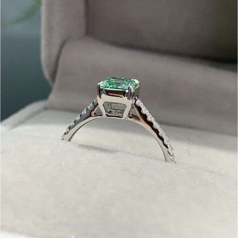 Ruif Jewelry Customized 18k White Gold 1.026ct Green Lab Grown Diamond Eternity Rings Engagement Wedding Band Rings Ruif Jewelry Customized 18k White Gold 1.026ct Green Lab Grown Diamond Eternity Rings Engagement Wedding Band Rings