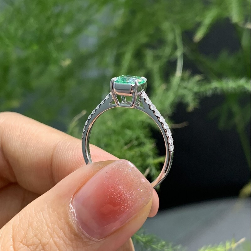 Ruif Jewelry Customized 18k White Gold 1.026ct Green Lab Grown Diamond Eternity Rings Engagement Wedding Band Rings Ruif Jewelry Customized 18k White Gold 1.026ct Green Lab Grown Diamond Eternity Rings Engagement Wedding Band Rings