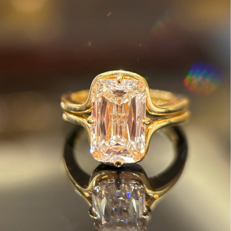 Ruif Jewelry 5.05ct Lab Grown Diamond Ring 18k Yellow Gold Ring Jewelry for Party Gift Ruif Jewelry 5.05ct Lab Grown Diamond Ring 18k Yellow Gold Ring Jewelry for Party Gift