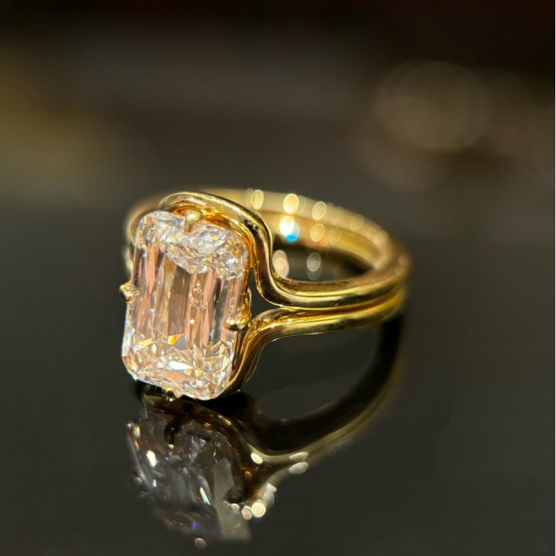 Ruif Jewelry 5.05ct Lab Grown Diamond Ring 18k Yellow Gold Ring Jewelry for Party Gift Ruif Jewelry 5.05ct Lab Grown Diamond Ring 18k Yellow Gold Ring Jewelry for Party Gift