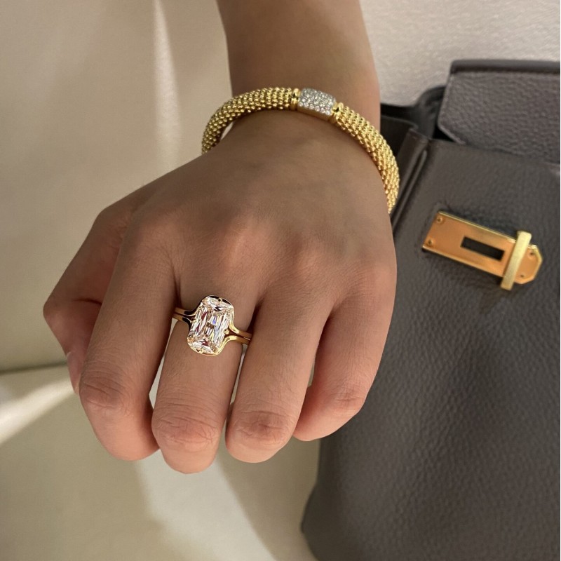 Ruif Jewelry 5.05ct Lab Grown Diamond Ring 18k Yellow Gold Ring Jewelry for Party Gift Ruif Jewelry 5.05ct Lab Grown Diamond Ring 18k Yellow Gold Ring Jewelry for Party Gift