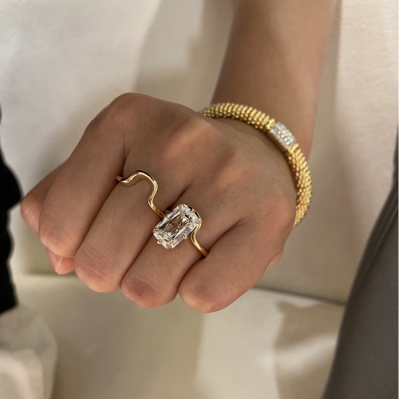 Ruif Jewelry 5.05ct Lab Grown Diamond Ring 18k Yellow Gold Ring Jewelry for Party Gift Ruif Jewelry 5.05ct Lab Grown Diamond Ring 18k Yellow Gold Ring Jewelry for Party Gift