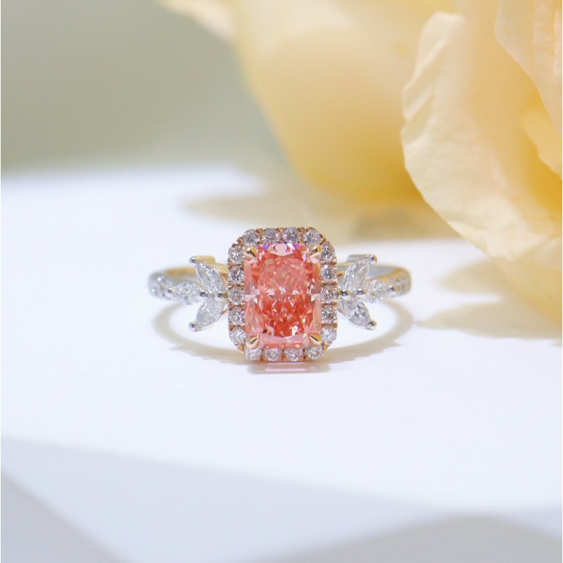 Ruif Jewelry Customized 18k White Gold 1.02ct fancy pink Lab Grown Diamond Eternity Rings Engagement Wedding Band Rings for Women Fine Jewelry Ruif Jewelry Customized 18k White Gold 1.02ct fancy pink Lab Grown Diamond Eternity Rings Engagement Wedding Band Rings for Women Fine Jewelry