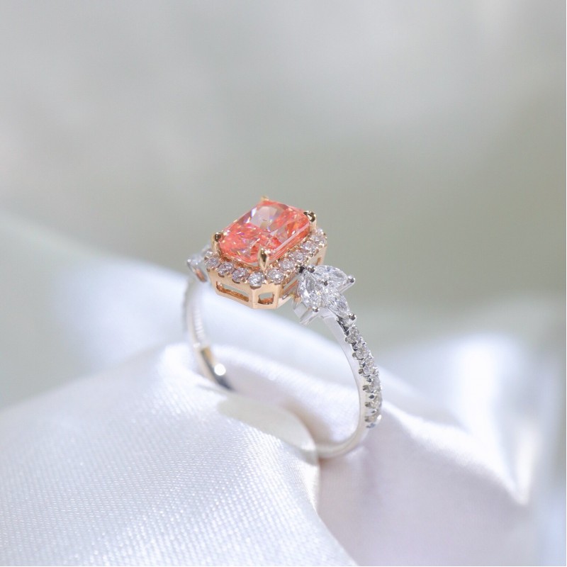 Ruif Jewelry Customized 18k White Gold 1.02ct fancy pink Lab Grown Diamond Eternity Rings Engagement Wedding Band Rings for Women Fine Jewelry Ruif Jewelry Customized 18k White Gold 1.02ct fancy pink Lab Grown Diamond Eternity Rings Engagement Wedding Band Rings for Women Fine Jewelry