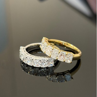 Ruif Jewelry 0.3ctx7pcs Lab Grown Diamond Ring 18k Yellow/White Gold Ring Jewelry for Party Gift