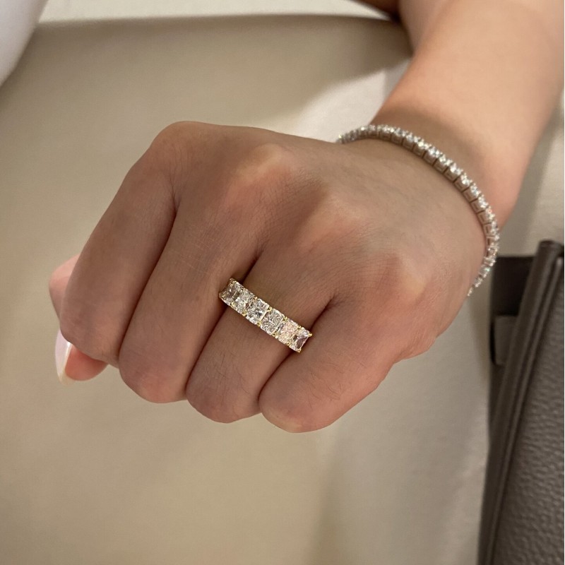 Ruif Jewelry 0.3ctx7pcs Lab Grown Diamond Ring 18k Yellow/White Gold Ring Jewelry for Party Gift Ruif Jewelry 0.3ctx7pcs Lab Grown Diamond Ring 18k Yellow/White Gold Ring Jewelry for Party Gift