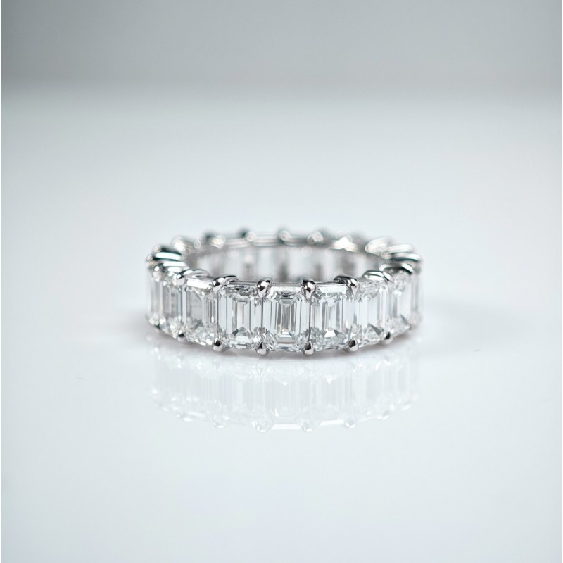 Ruif Jewelry Customized 18k White Gold Emerald Cut 0.5ct Each Lab Grown Diamond Eternity Rings Engagement Wedding Band Rings Ruif Jewelry Customized 18k White Gold Emerald Cut 0.5ct Each Lab Grown Diamond Eternity Rings Engagement Wedding Band Rings