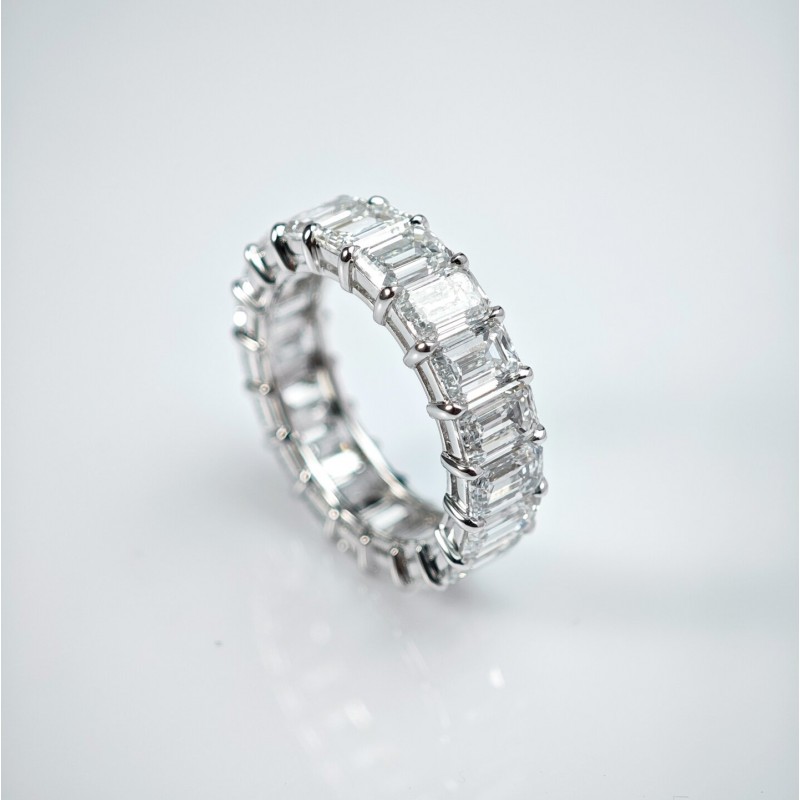 Ruif Jewelry Customized 18k White Gold Emerald Cut 0.5ct Each Lab Grown Diamond Eternity Rings Engagement Wedding Band Rings Ruif Jewelry Customized 18k White Gold Emerald Cut 0.5ct Each Lab Grown Diamond Eternity Rings Engagement Wedding Band Rings