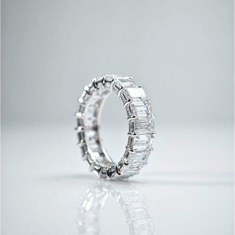 Ruif Jewelry Customized 18k White Gold Emerald Cut 0.5ct Each Lab Grown Diamond Eternity Rings Engagement Wedding Band Rings Ruif Jewelry Customized 18k White Gold Emerald Cut 0.5ct Each Lab Grown Diamond Eternity Rings Engagement Wedding Band Rings