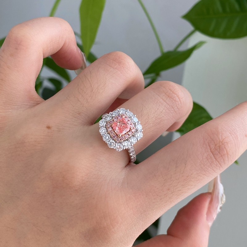 Ruif Jewelry Customized 18k White Gold 0.68ct fancy pink Lab Grown Diamond Eternity Rings Engagement Wedding Band Rings for Women Fine Jewelry Ruif Jewelry Customized 18k White Gold 0.68ct fancy pink Lab Grown Diamond Eternity Rings Engagement Wedding Band Rings for Women Fine Jewelry