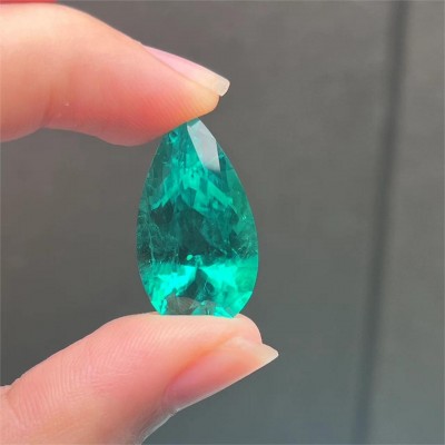 Pirmiana Big Size 13.95ct Hydrothermal Lab Grown Emeralds with Inclushions Like Natural Emerald Gemstone for Jewelry Making
