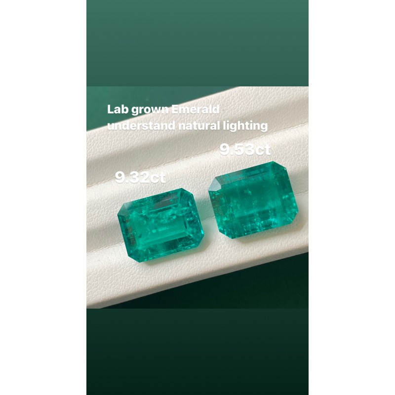 Pirmiana Big Size 9.32ct Hydrothermal Lab Grown Emeralds with Inclushions Like Natural Emerald Gemstone for Jewelry Making