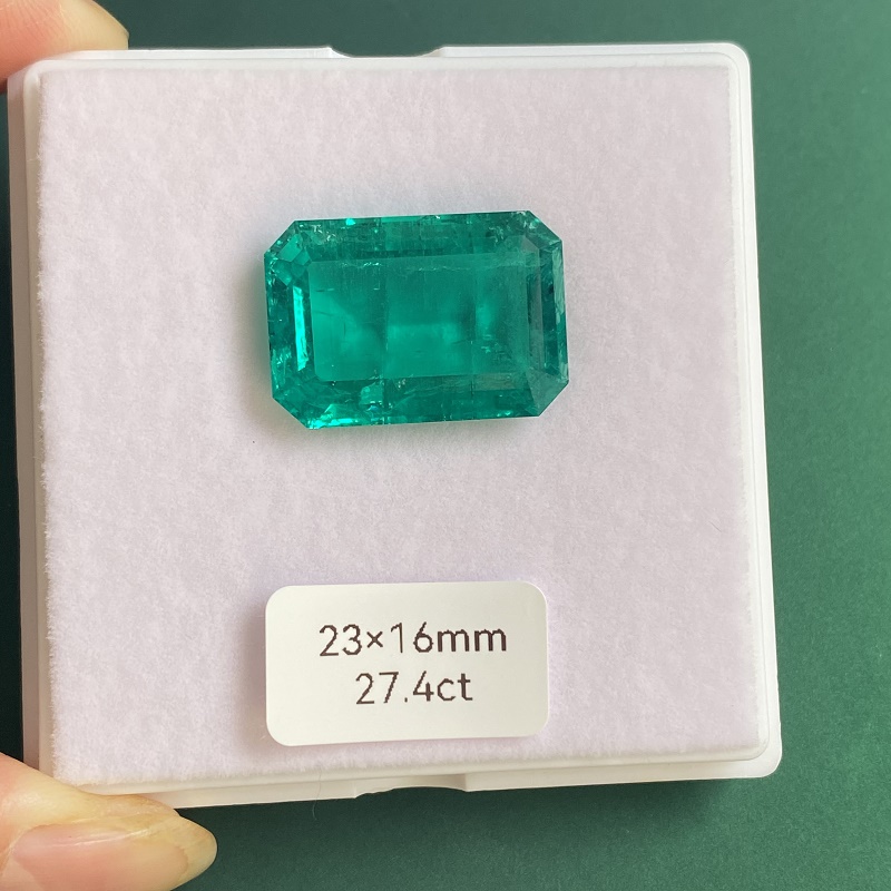 Pirmiana Big Size 27.4ct Hydrothermal Lab Grown Emeralds with Inclushions Like Natural Emerald Gemstone for Jewelry Making