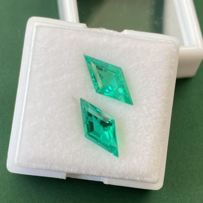 Ruif Jewelry Hand Made 6x12mm Kite Shape Lab Grown Gemstone Colombia Emerald for Jewelry Earrings Making