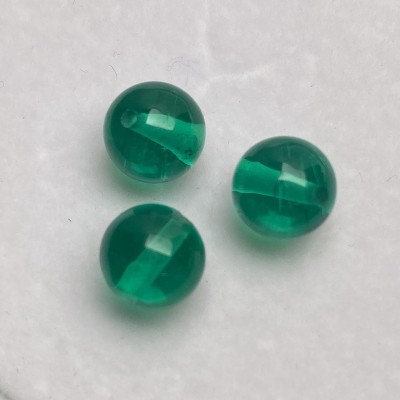 Ruif Jewelry Custom-made 8mm Round Beads Columbia Green Lab Grown Emerald for DIY Jewelry Bracelet Making