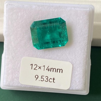 Pirmiana Big Size 9.53ct Hydrothermal Lab Grown Emeralds with Inclushions Like Natural Emerald Gemstone for Jewelry Making