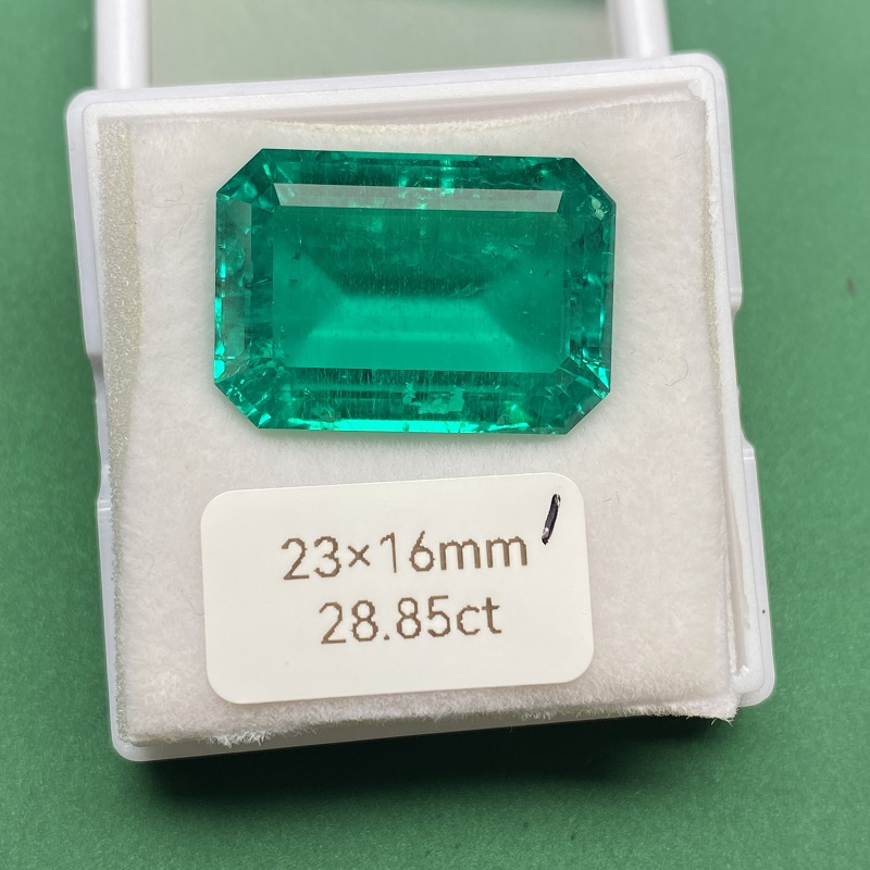 Pirmiana Big Size 28.85ct Hydrothermal Lab Grown Emeralds with Inclushions Like Natural Emerald Gemstone for Jewelry Making