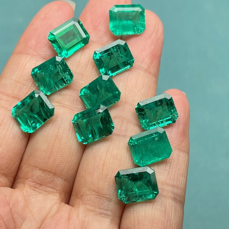 Ruif Jewelry Hand Made Hydrothermal Lab Grown Emeralds Columbia Color Emerald Cut Loose Gemstone for Jewelry Making