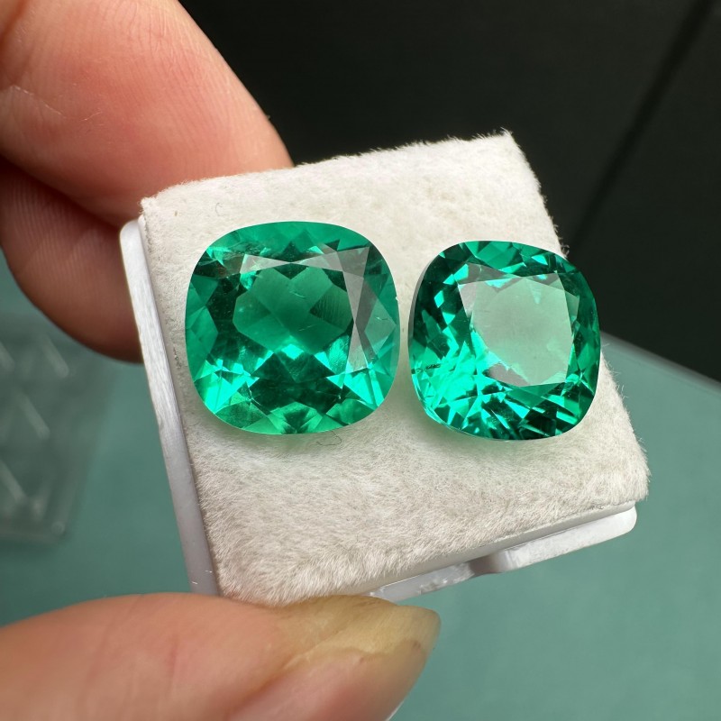 Ruif Hand Made Hydrothermal Lab Grown Emerald Popular Cushion Cut Loose Gemstone for Jewelry Design