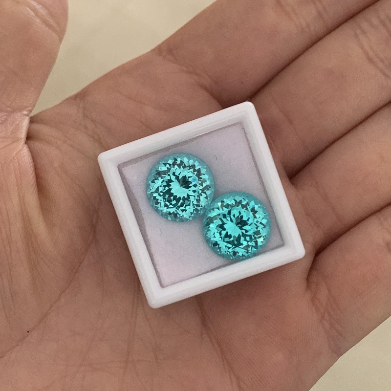 Ruif Jewelry Hand Made Popular Lab Grown Paraiba Sapphire Loose Stone Round Precious Gemstones for Diy Jewelry Making