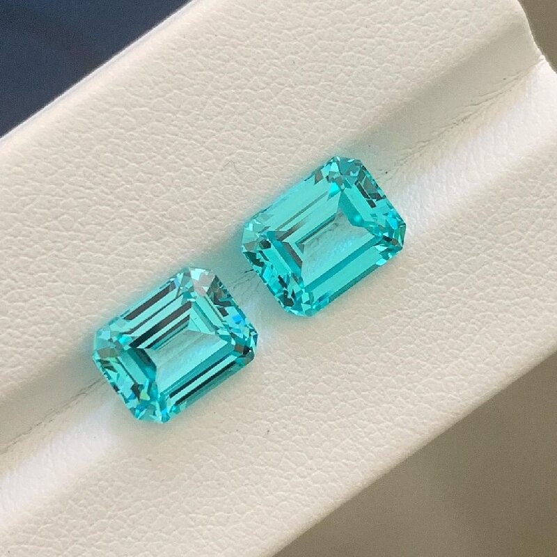 Ruif Jewelry New Popular Emerald Cut Lab Grown Paraiba Sapphire Semi-precious Gemstone for Jewelry Making