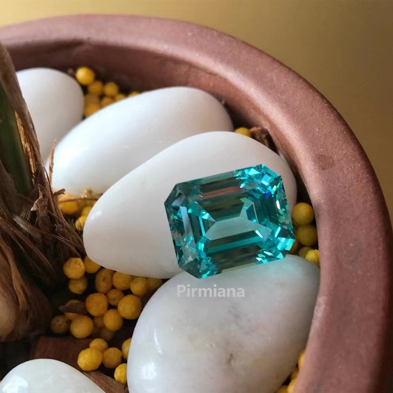 Ruif Jewelry New Popular Emerald Cut Lab Grown Paraiba Sapphire Semi-precious Gemstone for Jewelry Making