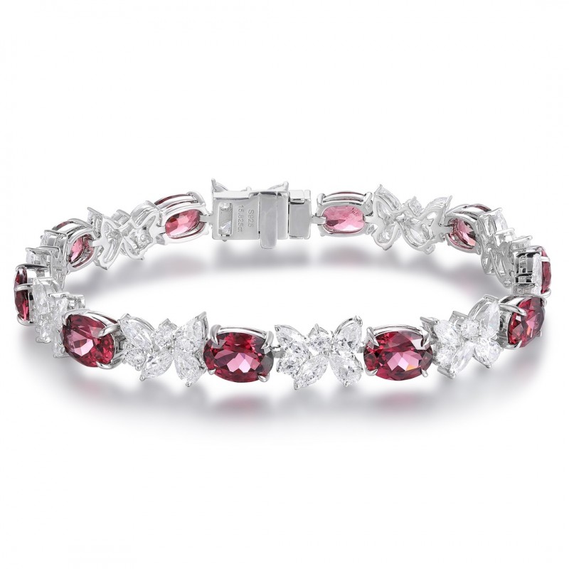Ruif Jewelry Classic Design S925 Silver 15.83ct Natural Garnet Oval Shape Bracelet Gemstone Jewelry Ruif Jewelry Classic Design S925 Silver 15.83ct Natural Garnet Oval Shape Bracelet Gemstone Jewelry