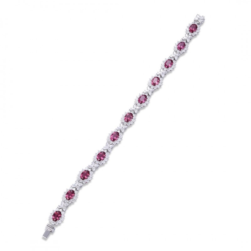 Ruif Jewelry Classic Design S925 Silver 11.185ct Natural Garnet Oval Shape Bracelet Gemstone Jewelry Ruif Jewelry Classic Design S925 Silver 11.185ct Natural Garnet Oval Shape Bracelet Gemstone Jewelry