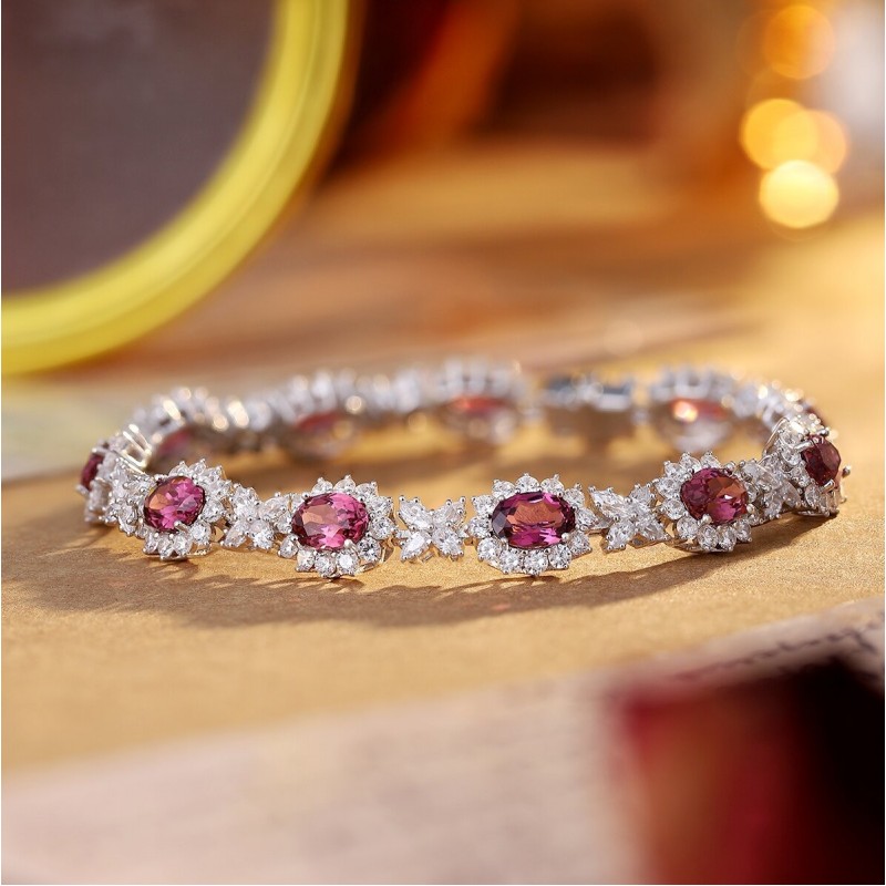 Ruif Jewelry Classic Design S925 Silver 11.185ct Natural Garnet Oval Shape Bracelet Gemstone Jewelry Ruif Jewelry Classic Design S925 Silver 11.185ct Natural Garnet Oval Shape Bracelet Gemstone Jewelry