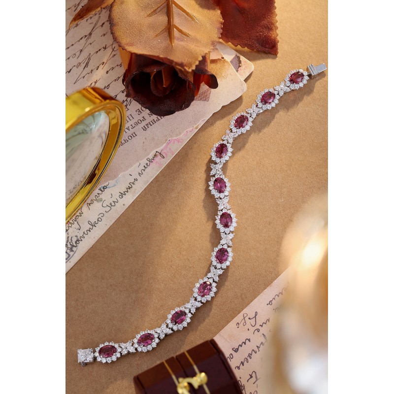 Ruif Jewelry Classic Design S925 Silver 11.185ct Natural Garnet Oval Shape Bracelet Gemstone Jewelry Ruif Jewelry Classic Design S925 Silver 11.185ct Natural Garnet Oval Shape Bracelet Gemstone Jewelry