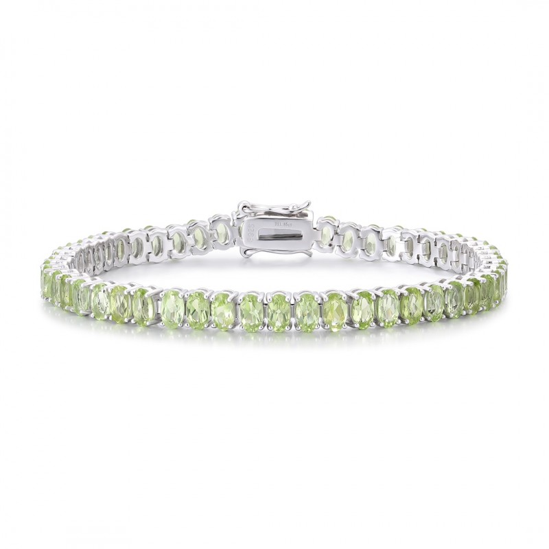 Ruif Jewelry Classic Design Olive S925 Silver 8.98ct Natural Peridot Oval Shape 3x5mm Bracelet Gemstone Jewelry Ruif Jewelry Classic Design Olive S925 Silver 8.98ct Natural Peridot Oval Shape 3x5mm Bracelet Gemstone Jewelry