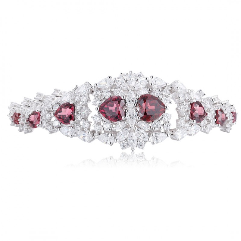 Ruif Jewelry Classic Design S925 Silver 8.06ct Natural Garnet Oval Shape Bracelet Gemstone Jewelry Ruif Jewelry Classic Design S925 Silver 8.06ct Natural Garnet Oval Shape Bracelet Gemstone Jewelry