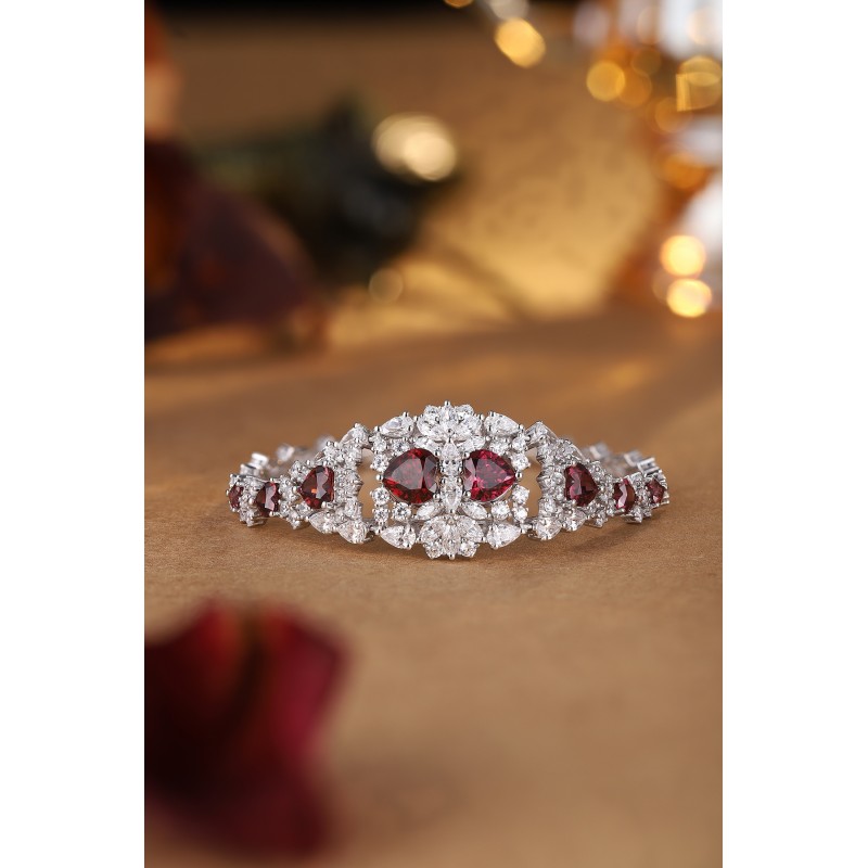 Ruif Jewelry Classic Design S925 Silver 8.06ct Natural Garnet Oval Shape Bracelet Gemstone Jewelry Ruif Jewelry Classic Design S925 Silver 8.06ct Natural Garnet Oval Shape Bracelet Gemstone Jewelry