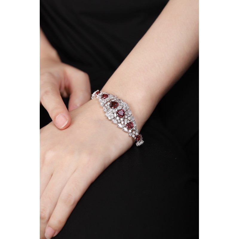 Ruif Jewelry Classic Design S925 Silver 8.06ct Natural Garnet Oval Shape Bracelet Gemstone Jewelry Ruif Jewelry Classic Design S925 Silver 8.06ct Natural Garnet Oval Shape Bracelet Gemstone Jewelry