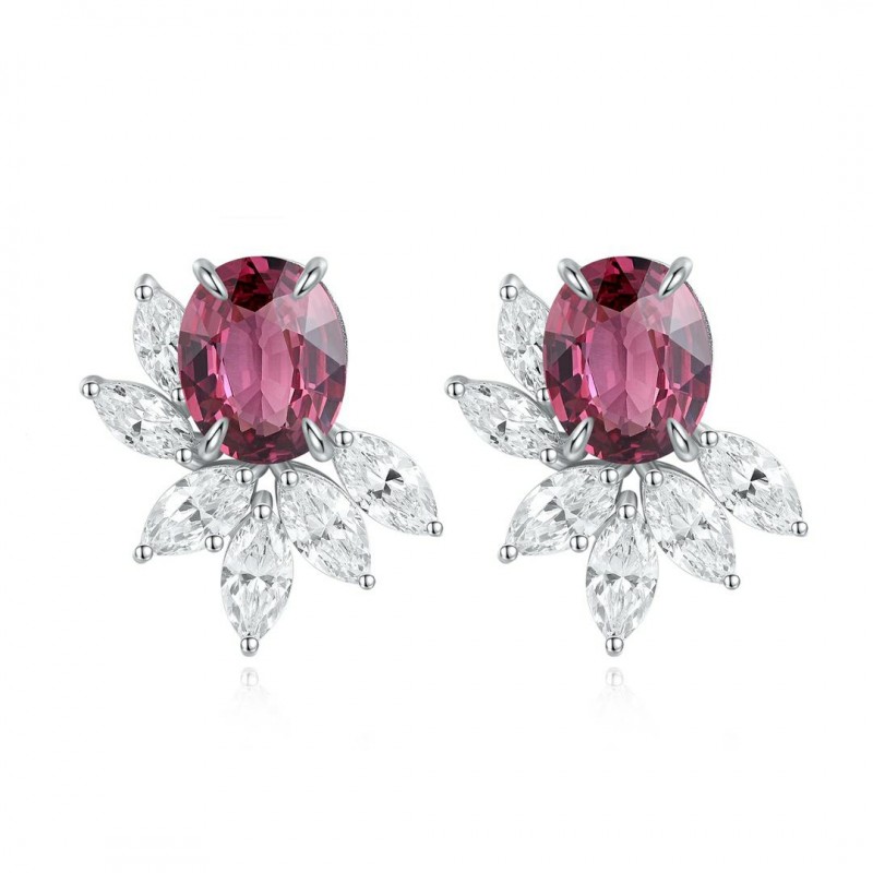 Ruif Jewelry Classic Design S925 Silver 6.44ct Natural Garnet/5.72ct Natural Peridot Earrings Gemstone Jewelry Ruif Jewelry Classic Design S925 Silver 6.44ct Natural Garnet/5.72ct Natural Peridot Earrings Gemstone Jewelry