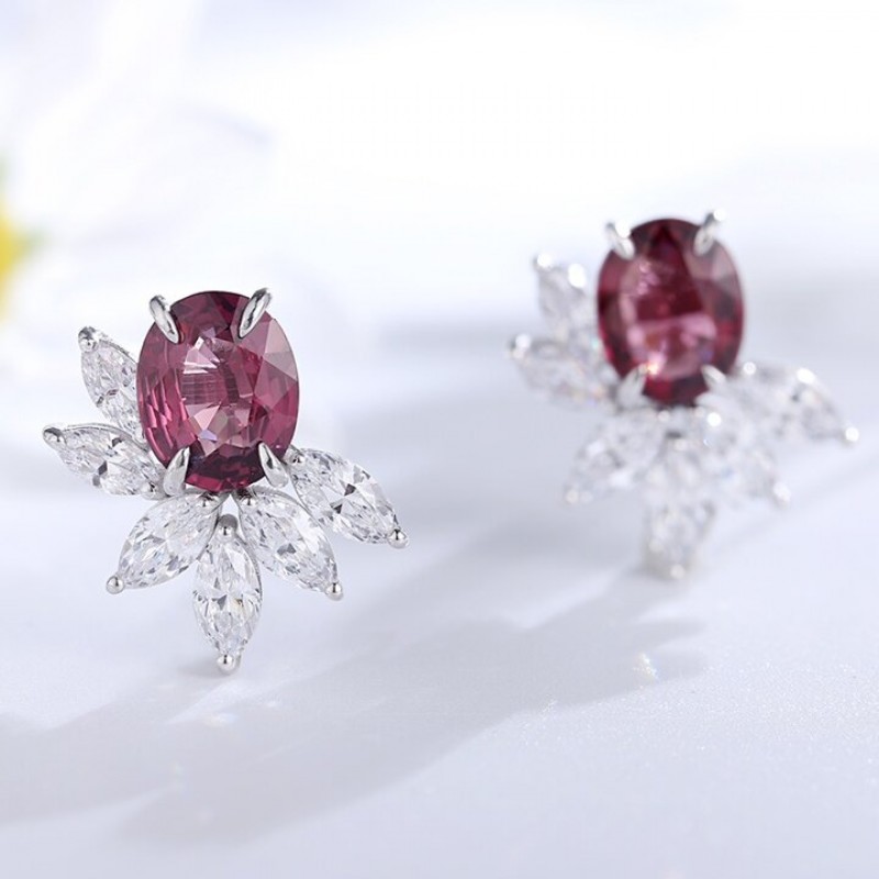 Ruif Jewelry Classic Design S925 Silver 6.44ct Natural Garnet/5.72ct Natural Peridot Earrings Gemstone Jewelry Ruif Jewelry Classic Design S925 Silver 6.44ct Natural Garnet/5.72ct Natural Peridot Earrings Gemstone Jewelry
