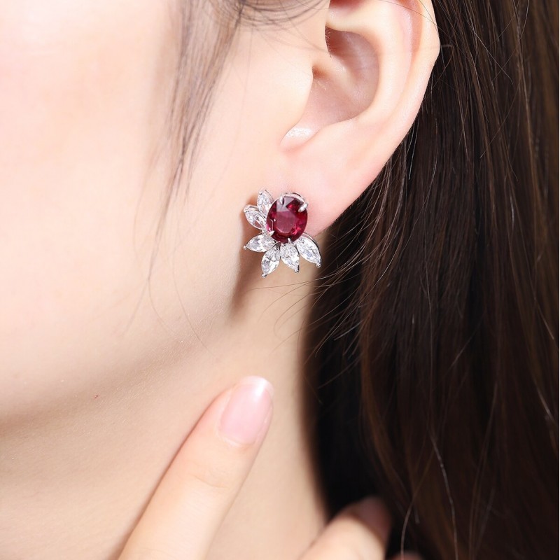 Ruif Jewelry Classic Design S925 Silver 6.44ct Natural Garnet/5.72ct Natural Peridot Earrings Gemstone Jewelry Ruif Jewelry Classic Design S925 Silver 6.44ct Natural Garnet/5.72ct Natural Peridot Earrings Gemstone Jewelry