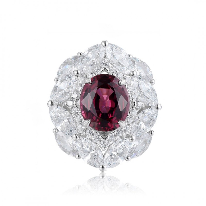 Ruif Jewelry Classic Design S925 Silver 3.81ct Natural Garnet Ring Gemstone Jewelry Ruif Jewelry Classic Design S925 Silver 3.81ct Natural Garnet Ring Gemstone Jewelry