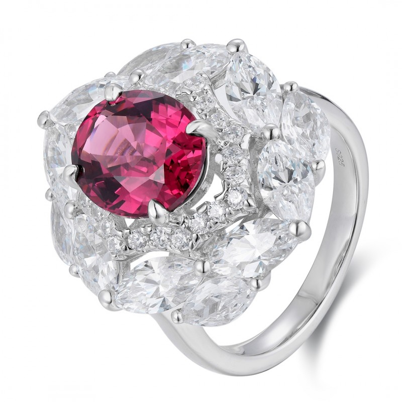 Ruif Jewelry Classic Design S925 Silver 3.81ct Natural Garnet Ring Gemstone Jewelry Ruif Jewelry Classic Design S925 Silver 3.81ct Natural Garnet Ring Gemstone Jewelry