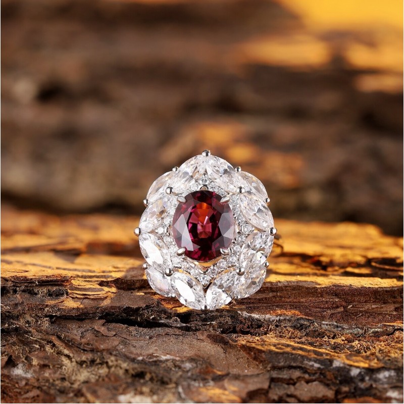 Ruif Jewelry Classic Design S925 Silver 3.81ct Natural Garnet Ring Gemstone Jewelry Ruif Jewelry Classic Design S925 Silver 3.81ct Natural Garnet Ring Gemstone Jewelry