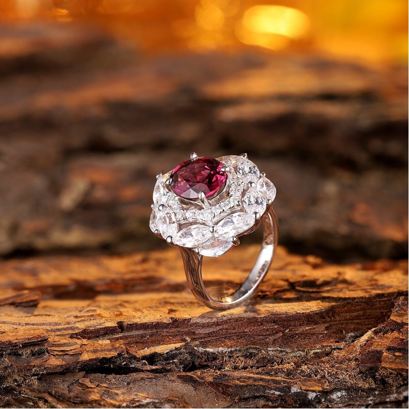 Ruif Jewelry Classic Design S925 Silver 3.81ct Natural Garnet Ring Gemstone Jewelry Ruif Jewelry Classic Design S925 Silver 3.81ct Natural Garnet Ring Gemstone Jewelry