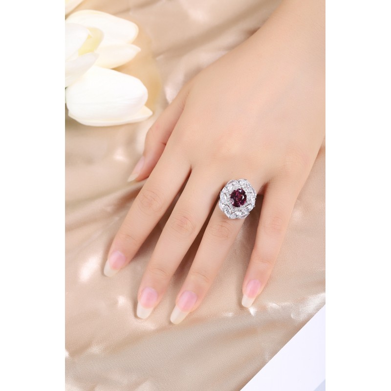 Ruif Jewelry Classic Design S925 Silver 3.81ct Natural Garnet Ring Gemstone Jewelry Ruif Jewelry Classic Design S925 Silver 3.81ct Natural Garnet Ring Gemstone Jewelry