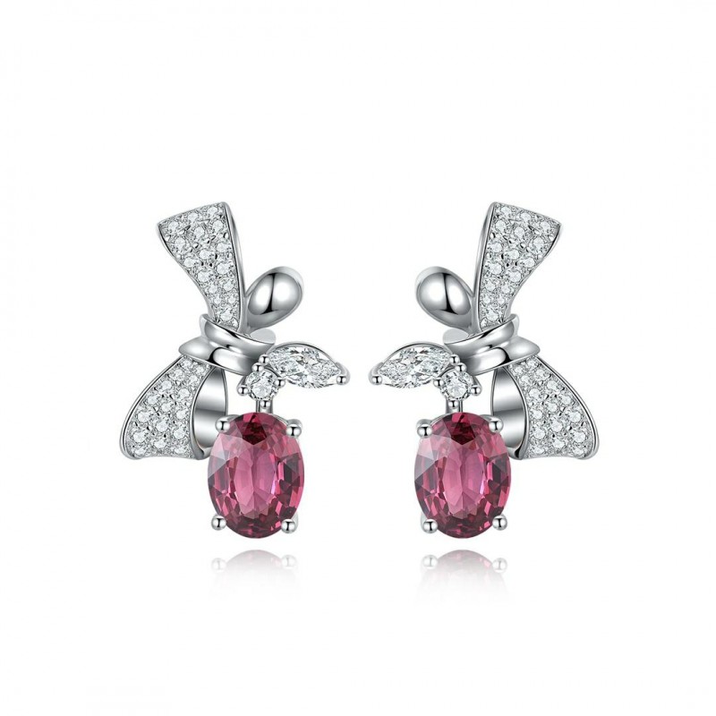 Ruif Jewelry Classic Design S925 Silver 2.5ct Natural Garnet/2.61ct Natural Peridot Earrings Gemstone Jewelry Ruif Jewelry Classic Design S925 Silver 2.5ct Natural Garnet/2.61ct Natural Peridot Earrings Gemstone Jewelry