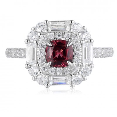 Ruif Jewelry Classic Design S925 Silver 1.15ct Natural Garnet Ring Gemstone Jewelry
