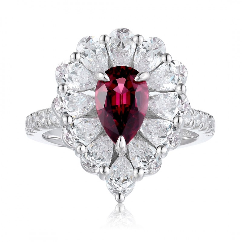 Ruif Jewelry Classic Design S925 Silver 1.345ct Natural Garnet Ring Gemstone Jewelry Ruif Jewelry Classic Design S925 Silver 1.345ct Natural Garnet Ring Gemstone Jewelry