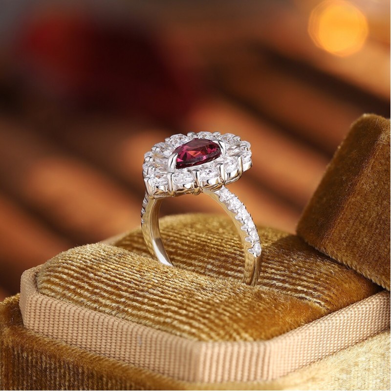 Ruif Jewelry Classic Design S925 Silver 1.345ct Natural Garnet Ring Gemstone Jewelry Ruif Jewelry Classic Design S925 Silver 1.345ct Natural Garnet Ring Gemstone Jewelry
